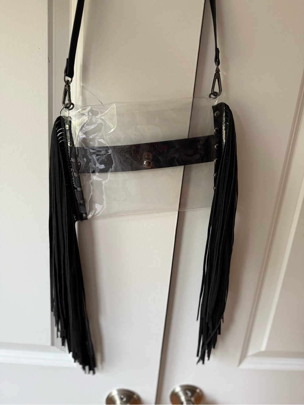 NWT Clear Crossbody Stadium Concert Bag with Black Fringe, Western - Picture 4 of 9